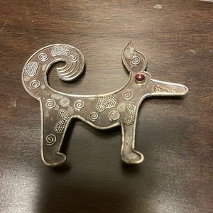 Vintage sterling silver 925 dog pin